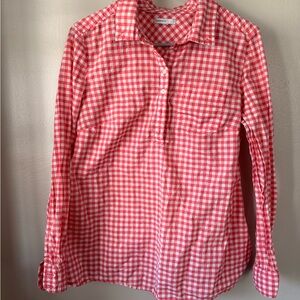 GAP Maternity Pink and White Gingham Blouse